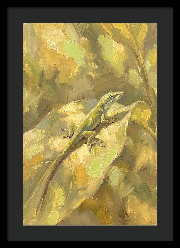 Anole Lizard On Leaf