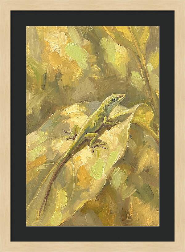 Anole Lizard On Leaf