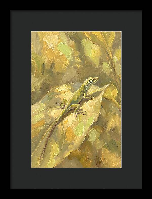Anole Lizard On Leaf