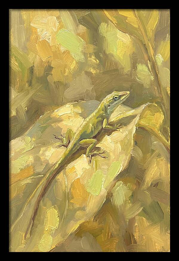 Anole Lizard On Leaf