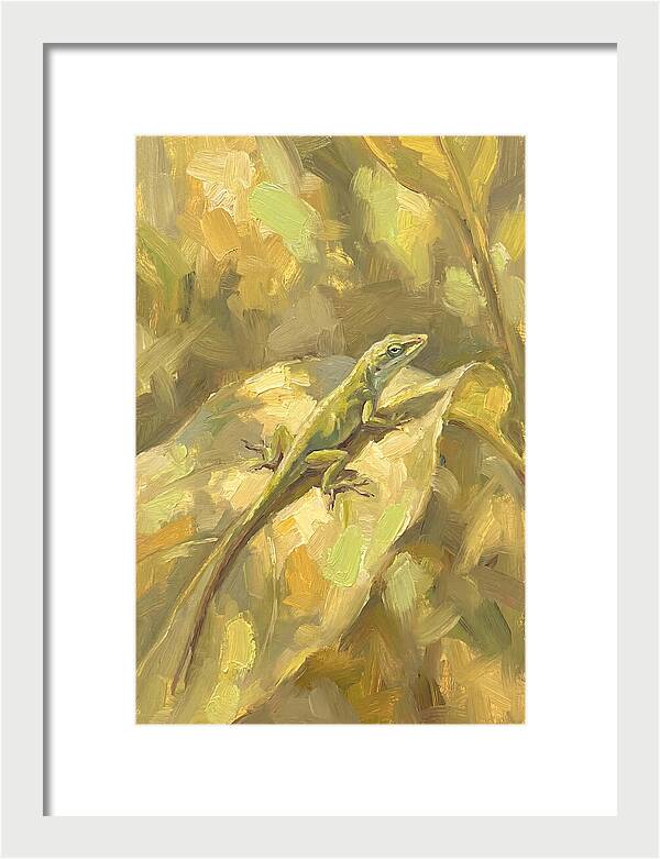 Anole Lizard On Leaf