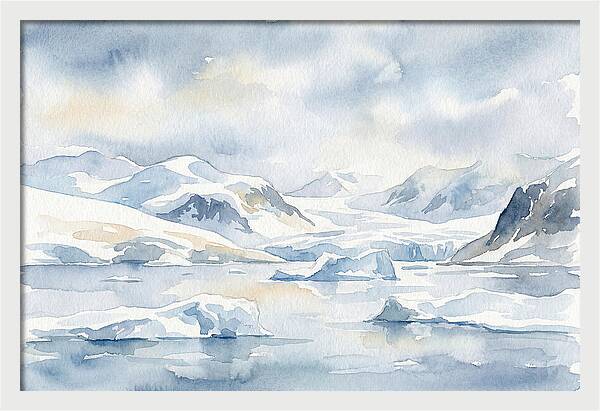 Antarctic Serenity In Watercolor