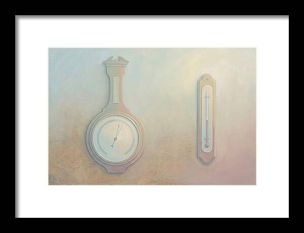 Antique Barometer And Thermometer