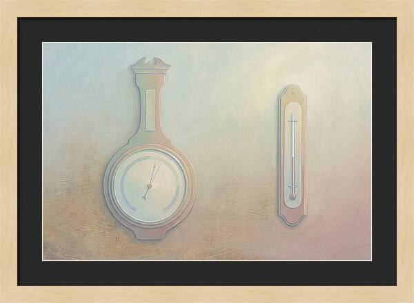 Antique Barometer And Thermometer