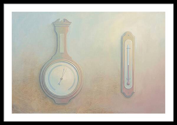 Antique Barometer And Thermometer