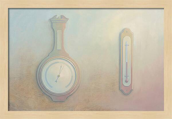 Antique Barometer And Thermometer
