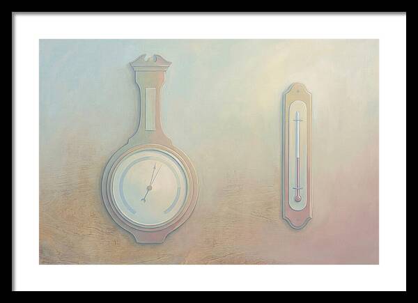 Antique Barometer And Thermometer