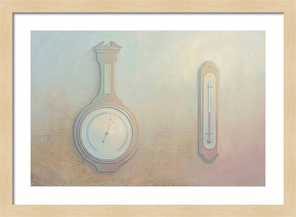 Antique Barometer And Thermometer