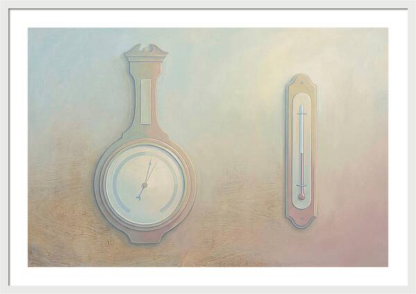 Antique Barometer And Thermometer