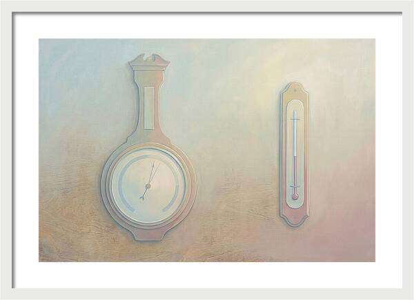 Antique Barometer And Thermometer