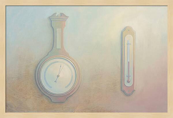 Antique Barometer And Thermometer