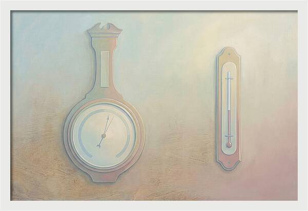 Antique Barometer And Thermometer