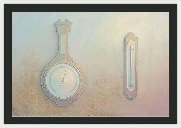 Antique Barometer And Thermometer