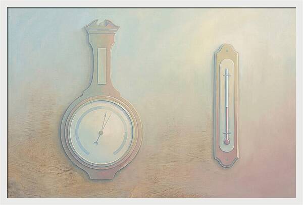 Antique Barometer And Thermometer