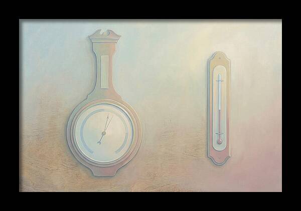 Antique Barometer And Thermometer