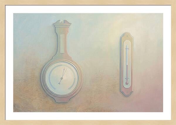 Antique Barometer And Thermometer