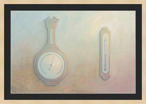 Antique Barometer And Thermometer