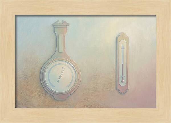 Antique Barometer And Thermometer