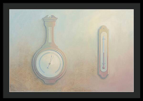 Antique Barometer And Thermometer