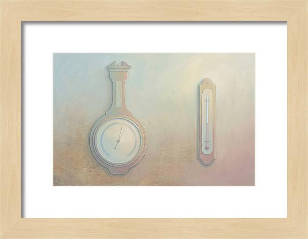 Antique Barometer And Thermometer