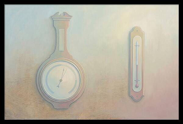 Antique Barometer And Thermometer