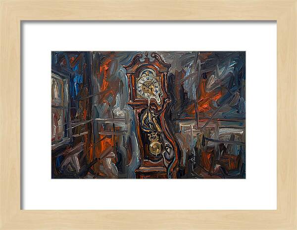 Antique Clock In Expressionist Style