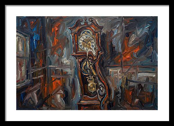 Antique Clock In Expressionist Style
