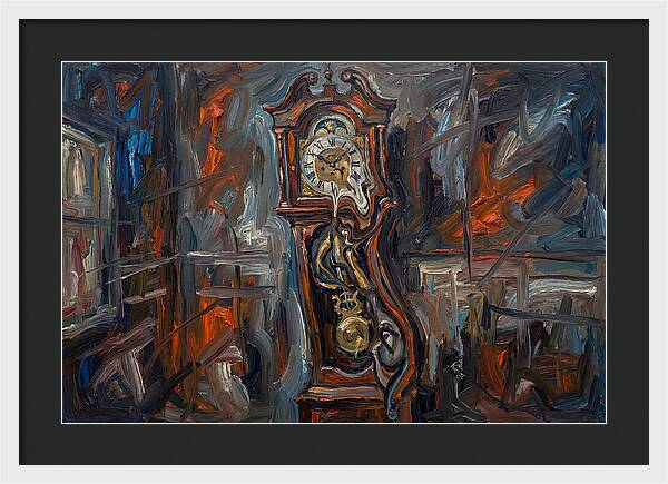 Antique Clock In Expressionist Style