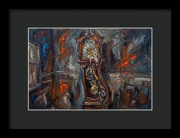 Antique Clock In Expressionist Style