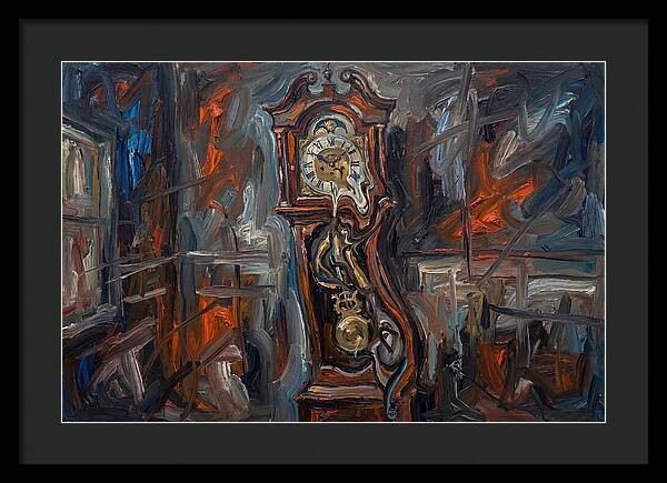 Antique Clock In Expressionist Style