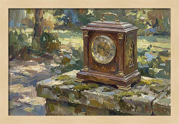 Antique Clock In Nature