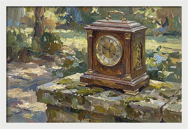 Antique Clock In Nature