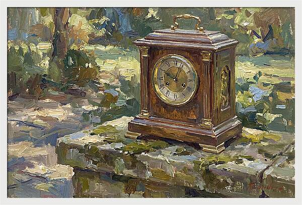 Antique Clock In Nature