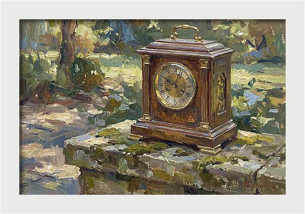 Antique Clock In Nature