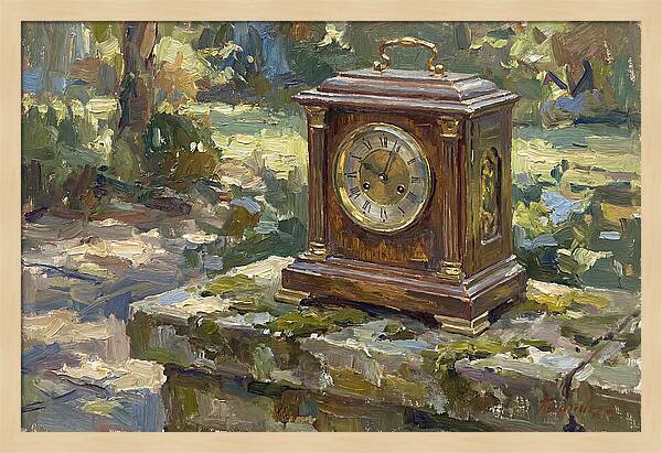 Antique Clock In Nature