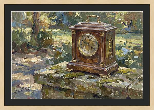 Antique Clock In Nature