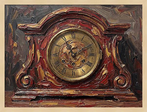 Antique Clock In Rich Hues