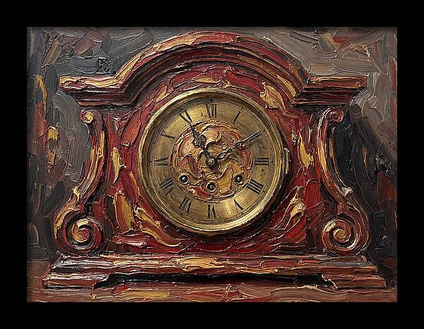Antique Clock In Rich Hues
