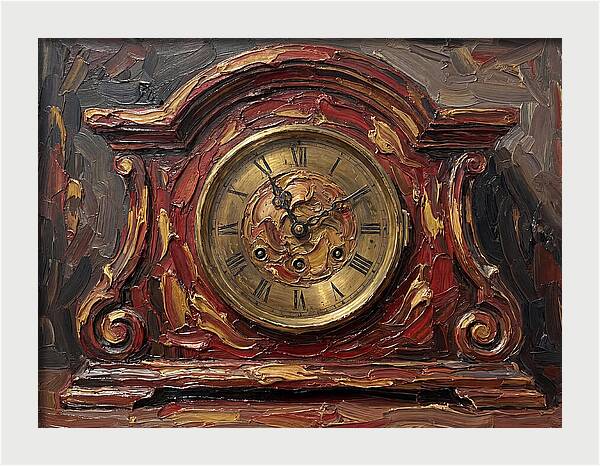Antique Clock In Rich Hues