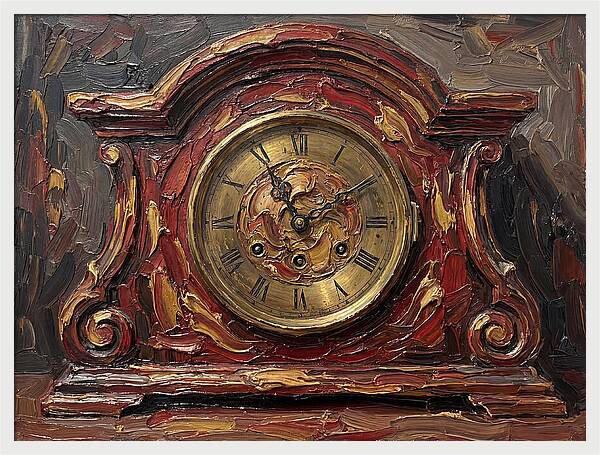 Antique Clock In Rich Hues