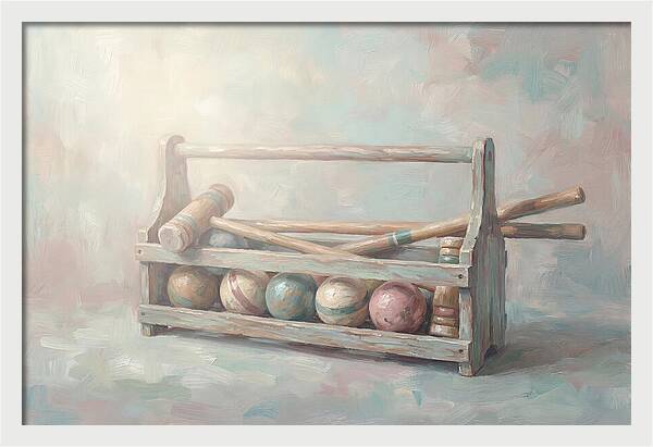 Antique Croquet Balls Display