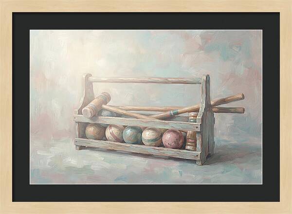 Antique Croquet Balls Display
