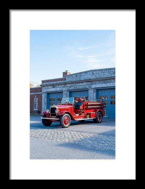 Antique Fire Truck Displayed Outdoors
