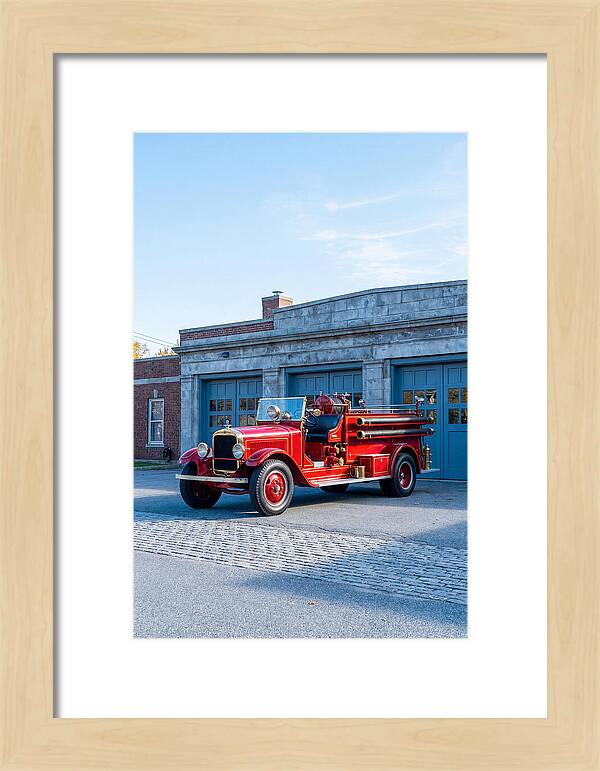 Antique Fire Truck Displayed Outdoors