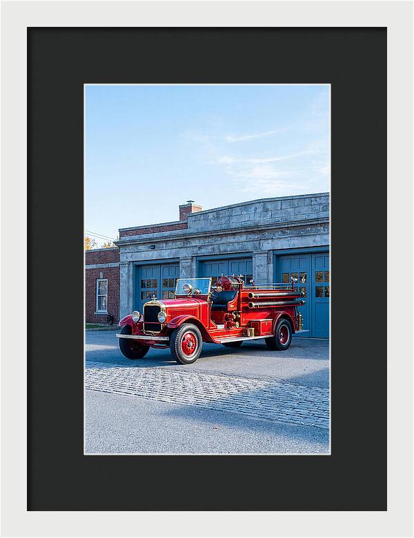 Antique Fire Truck Displayed Outdoors