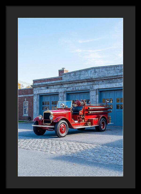 Antique Fire Truck Displayed Outdoors