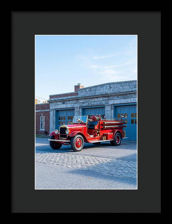 Antique Fire Truck Displayed Outdoors