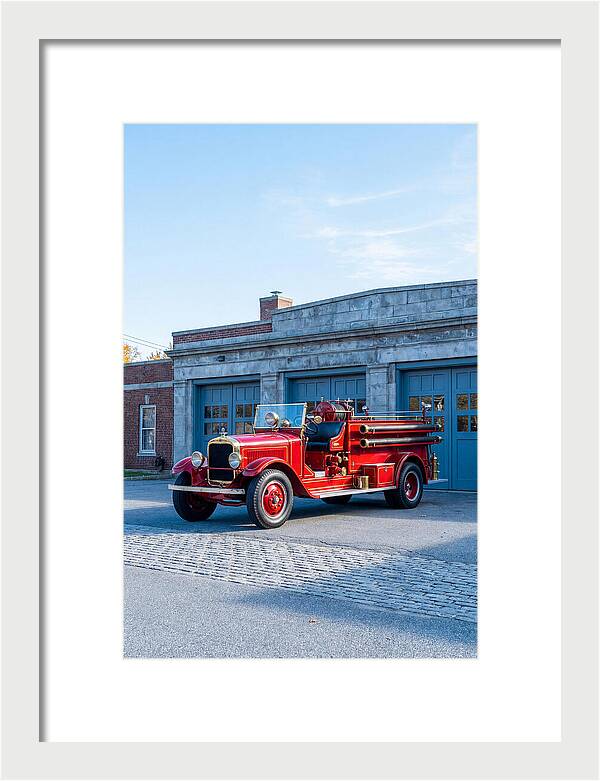 Antique Fire Truck Displayed Outdoors