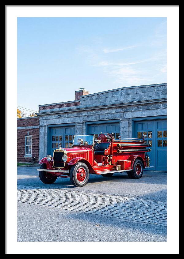 Antique Fire Truck Displayed Outdoors