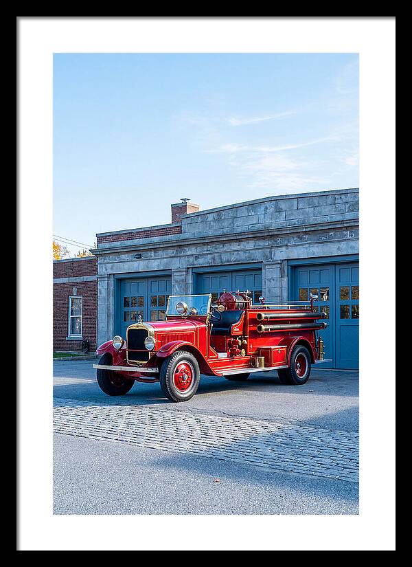 Antique Fire Truck Displayed Outdoors